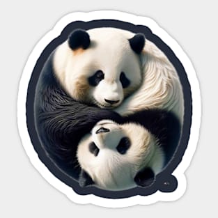 Pandas Yin and Yang Sticker